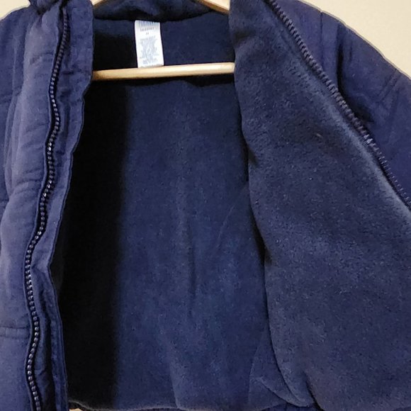 Old Navy Puffer Hooded Jacket Zip Front Color Blue Size 3T Toddler - Picture 4 of 7
